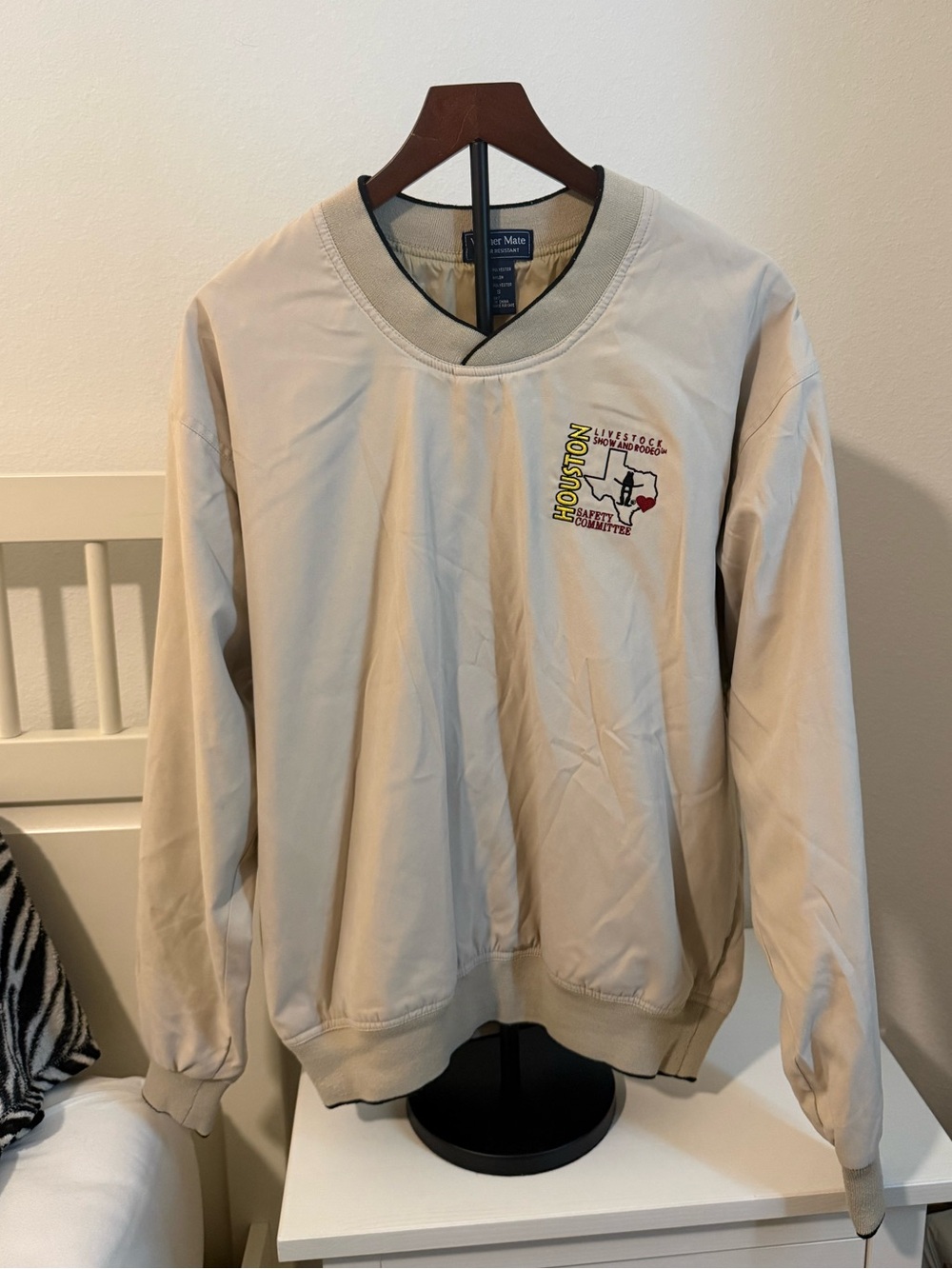 Beige Houston Embroidered Crewneck Sweatshirt